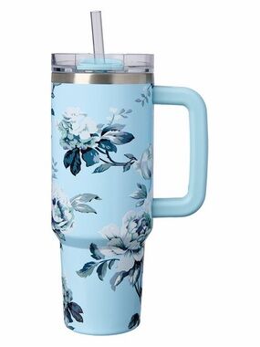 Adventuridge Thirst Crusher 40 oz Floral Blue Tumbler